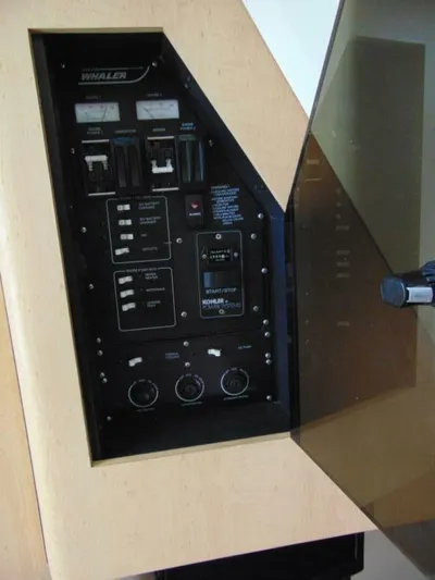 Reel Time Yacht Photos Pics Electrical panel of 2013 Boston Whaler 370 Outrage boat.