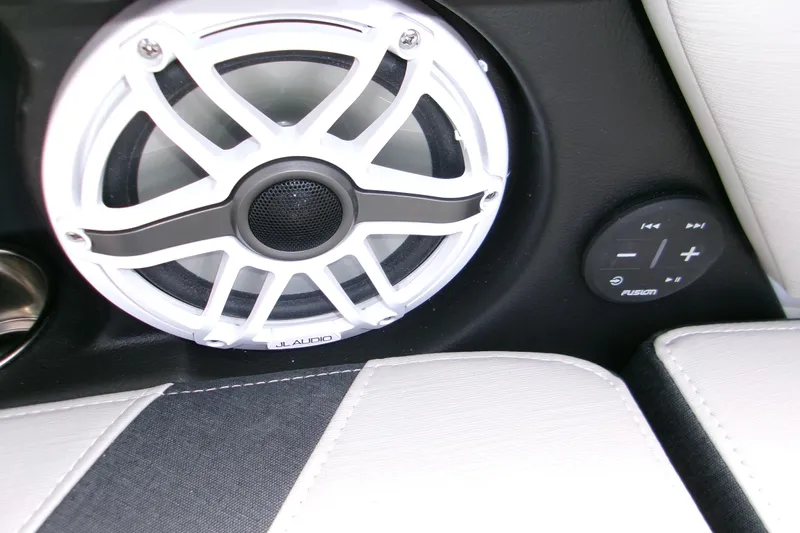  Yacht Photos Pics Speaker and control panel on 2026 Monterey Elite 30 OB boat interior.