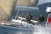 Sailing on a 2006 Custom Felci 71 yacht in dynamic ocean conditions.