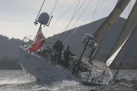 Sailing yacht Custom Felci 71, 2006 model, navigating waters with crew onboard.