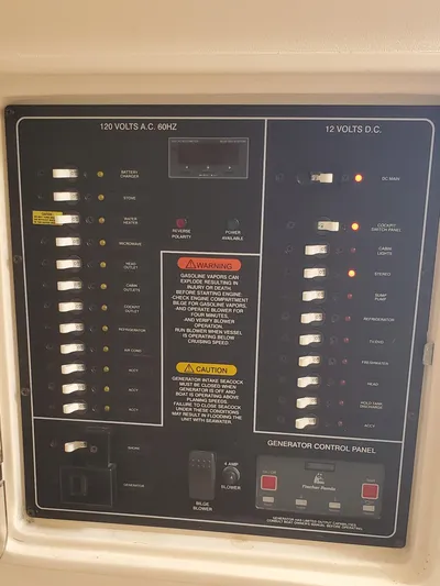 Season Pass Yacht Photos Pics Electrical control panel on a 2007 Grady-White Express 330 boat.