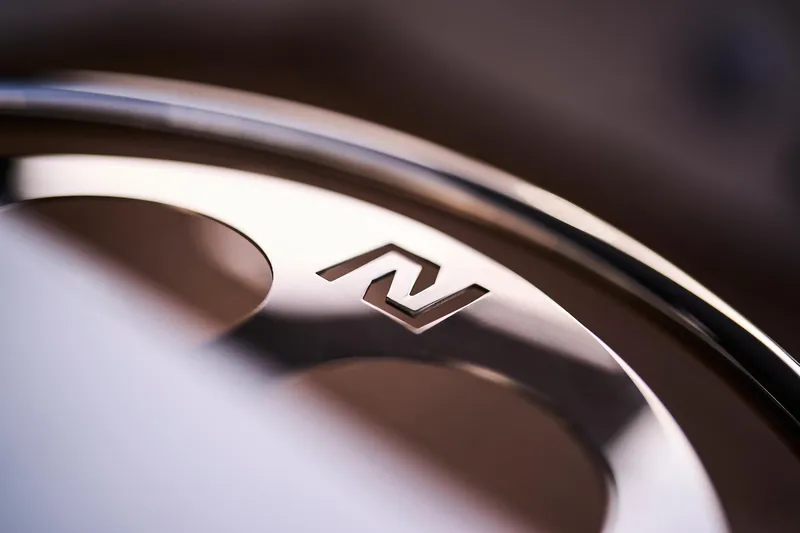  Yacht Photos Pics Close-up of Northman 1300 logo on metallic surface, 2025 model.