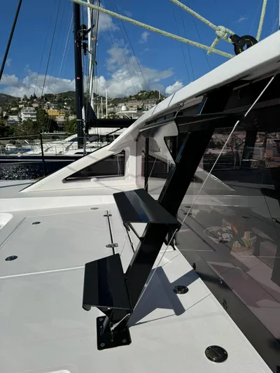  Yacht Photos Pics 2023 Outremer 55 yacht deck with sleek design and modern features.