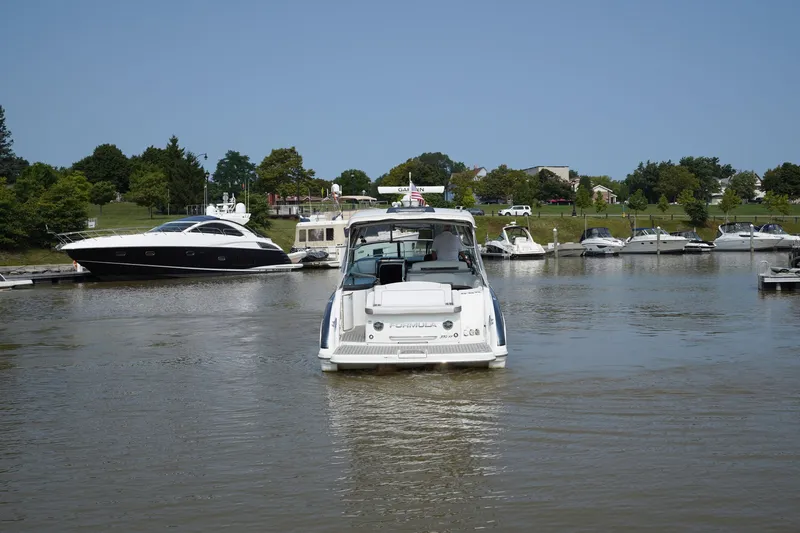 Have A Nice Life Yacht Photos Pics 2017 Formula 370 Super Sport boat docked in a marina with other vessels.