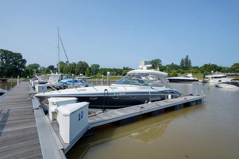 Have A Nice Life Yacht Photos Pics 2017 Formula 370 Super Sport yacht docked at marina on a sunny day.