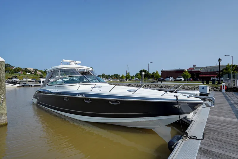 Have A Nice Life Yacht Photos Pics 2017 Formula 370 Super Sport yacht docked at a marina on a sunny day.
