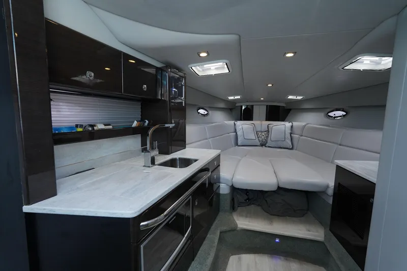 Have A Nice Life Yacht Photos Pics Luxurious interior of a 2017 Formula 370 Super Sport yacht with modern amenities.