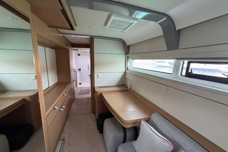  Yacht Photos Pics Luxurious interior of 2021 Excess 15 yacht with modern furnishings and ample natural light.