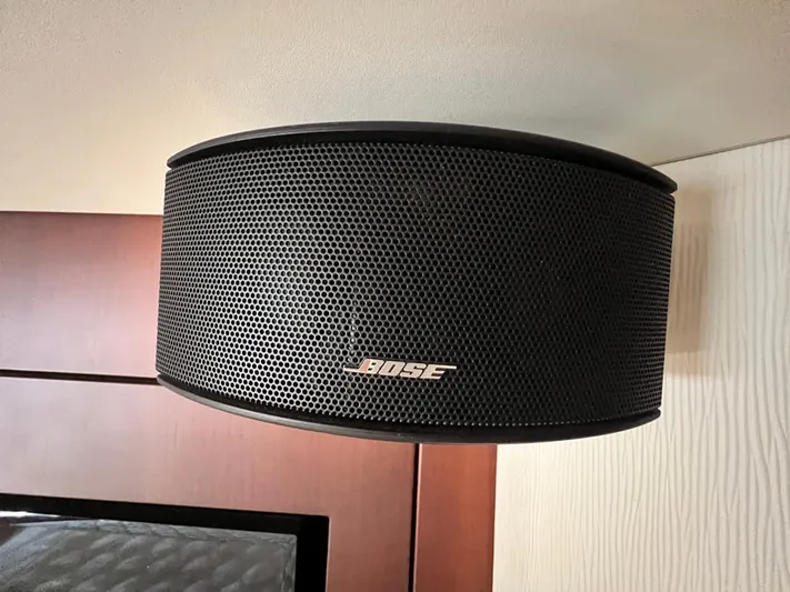 Day Off Yacht Photos Pics Bose speaker mounted on a Regal 53 Sport Coupe yacht, 2015 model.