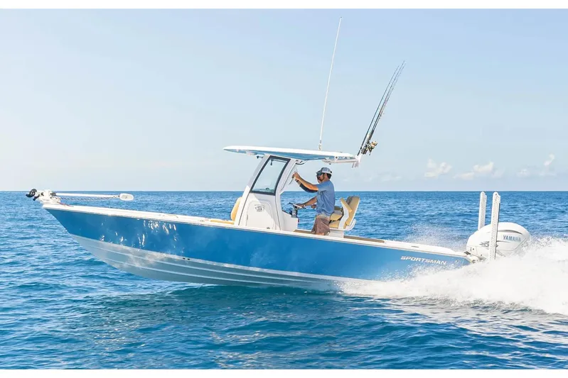  Yacht Photos Pics Manufacturer Provided Image: 2025 Sportsman Masters 267 Bay Boat cruising on open water.