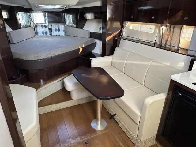  Yacht Photos Pics Interior of 2017 Sea Ray Sundancer 350 Coupe with cozy seating and modern design.