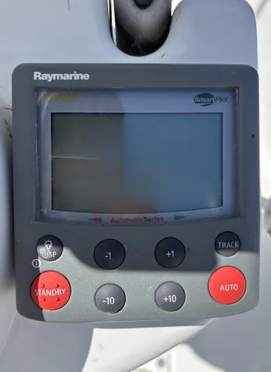 Lucky Dog Too Yacht Photos Pics Raymarine SmartPilot control panel on 2008 Hunter 41 DS sailboat.