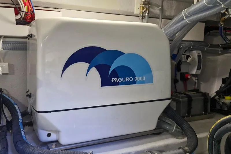  Yacht Photos Pics Engine room of 2024 Galeon 410 HTC featuring Paguro 9000 generator.