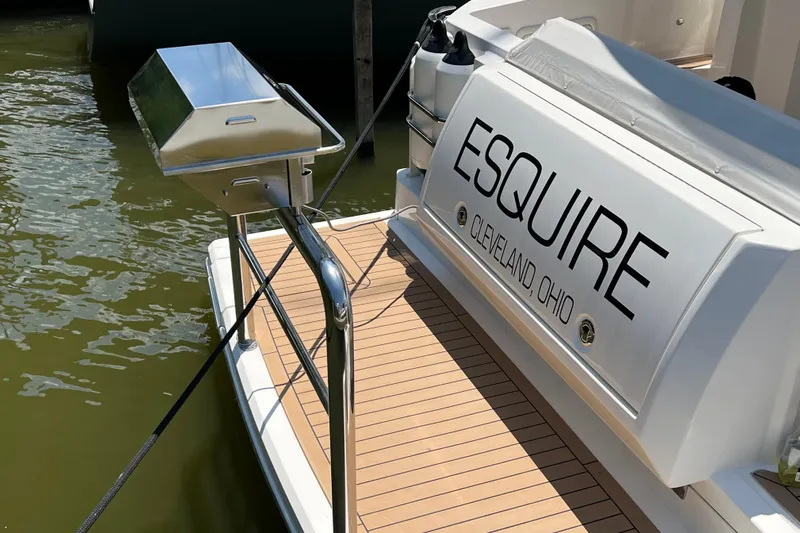 Esquire Yacht Photos Pics 2017 Riviera 3600 Sport Yacht docked, featuring "Esquire" from Cleveland, Ohio.