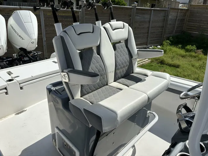  Yacht Photos Pics 2019 Tidewater 2700 Carolina Bay boat with dual seats and Mercury engines.