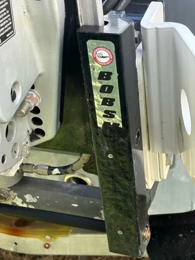  Yacht Photos Pics Close-up of a 2019 Tidewater 2700 Carolina Bay boat component with "BOBS" label.