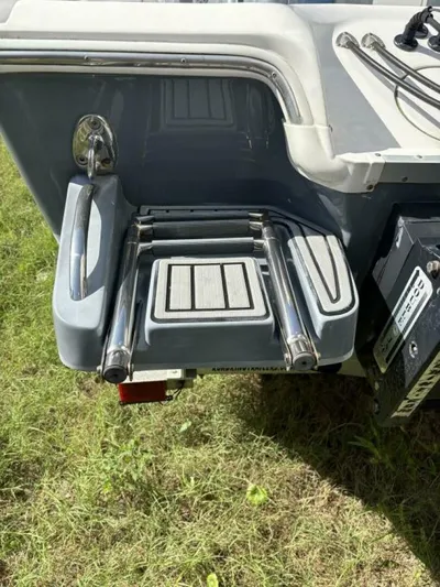  Yacht Photos Pics 2019 Tidewater 2700 Carolina Bay boat ladder on grassy surface.