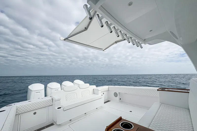  Yacht Photos Pics 2026 HCB 48 Campeon luxury boat with spacious seating and ocean view.