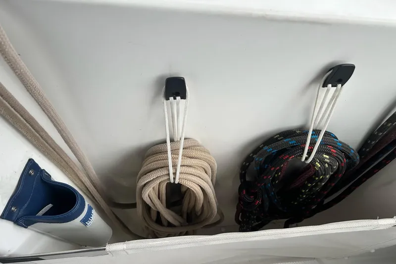  Yacht Photos Pics Coiled ropes on 2019 Fountaine Pajot Helia 44 Evolution catamaran deck.