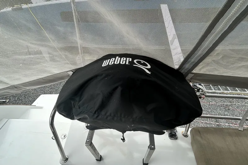  Yacht Photos Pics Weber grill covered on 2019 Fountaine Pajot Helia 44 Evolution yacht deck.