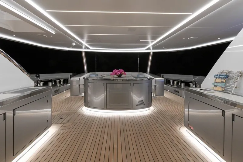 Eiv Yacht Photos Pics Luxurious Rossinavi Custom 2020 yacht deck with modern lighting and sleek design.