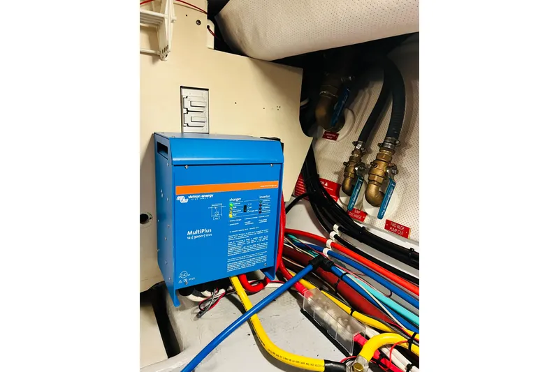 Tranquil Tides Yacht Photos Pics Electrical system in 2006 Mainship 34 Trawler with Victron Energy MultiPlus inverter.
