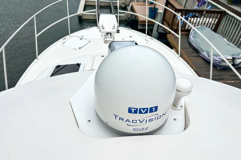  Yacht Photos Pics 2022 Cutwater 30 Command Bridge with TracVision TV1 satellite dome on deck.