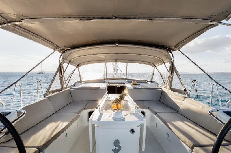  Yacht Photos Pics Luxurious 2019 Beneteau Oceanis 51.1 yacht interior with spacious seating and elegant design.