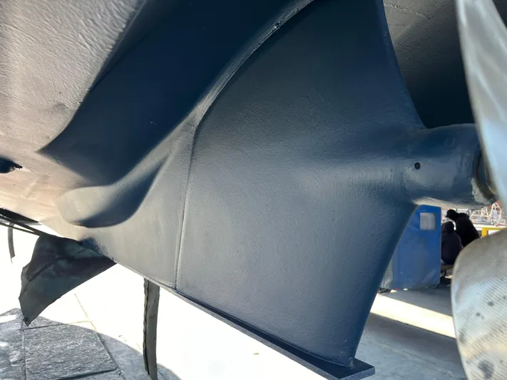 Together Again II Yacht Photos Pics 2022 Ranger Tugs R-31 CB hull detail, showcasing sleek design and craftsmanship.