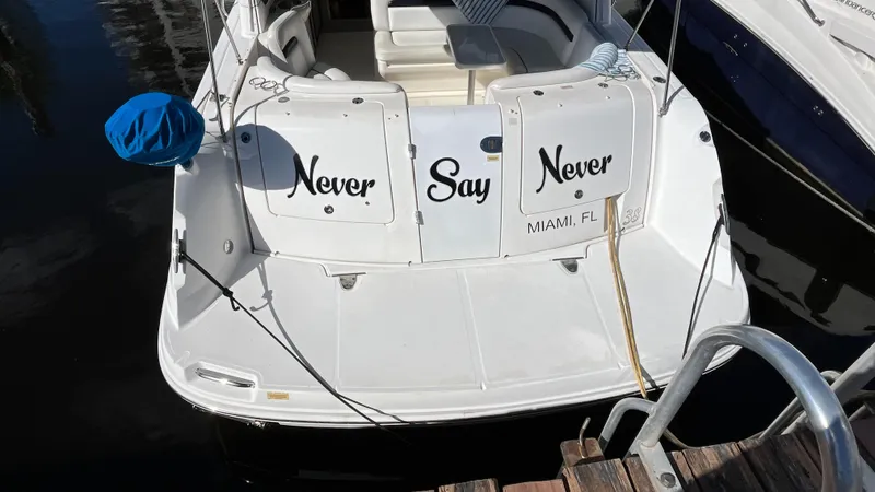 Lowest Price In Usa ! Yacht Photos Pics 2008 Sea Ray 380 Sundancer boat named "Never Say Never" docked in Miami, FL.