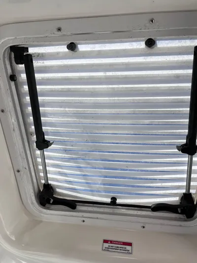 Lowest Price In Usa ! Yacht Photos Pics Hatch window of 2008 Sea Ray 380 Sundancer with adjustable support arms.