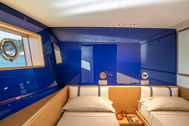  Yacht Photos Pics Luxurious cabin of Custom Line Navetta 30 yacht, 2023 model.