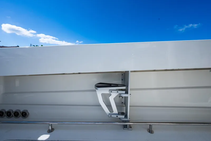  Yacht Photos Pics 2018 HCB 42 Siesta boat detail with blue sky background.