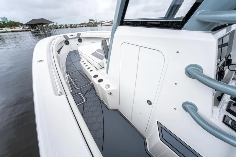  Yacht Photos Pics 2022 Invincible 39 Open Fisherman boat interior with sleek design and modern features.