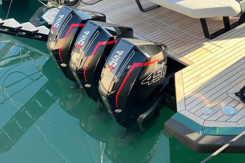  Yacht Photos Pics Triple Mercury 450R engines on 2024 Wally Tender 43 X yacht.