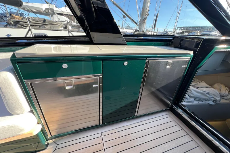  Yacht Photos Pics 2024 Wally Tender 43 X yacht interior with sleek cabinetry and modern design.