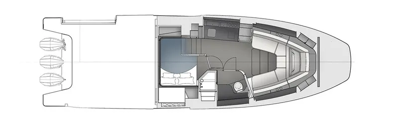  Yacht Photos Pics Floor plan of 2025 Azimut Verve 42 luxury yacht, showcasing interior layout and design.