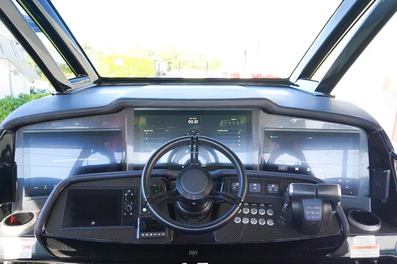  Yacht Photos Pics 2022 MTI 50V Center Console dashboard with advanced navigation and control systems.