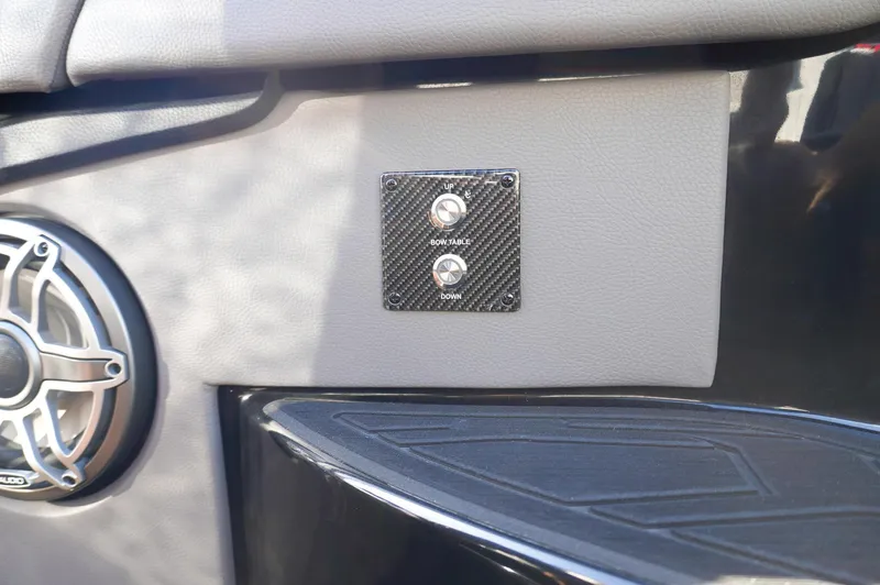  Yacht Photos Pics 2022 MTI 50V Center Console interior with speaker and control panel.