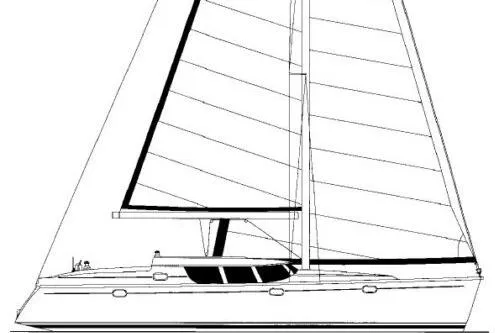 Nonna Yacht Photos Pics Line drawing of a 2005 Jeanneau Deck Salon 43 sailboat, side view.