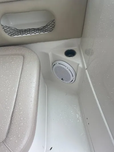  Yacht Photos Pics Interior of 2019 Sailfish 325 Dual Console boat with speaker and seat detail.