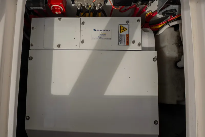 Challenger Yacht Photos Pics Seakeeper system in 2021 NorthCoast 315 HT boat, featuring electrical components and wiring.