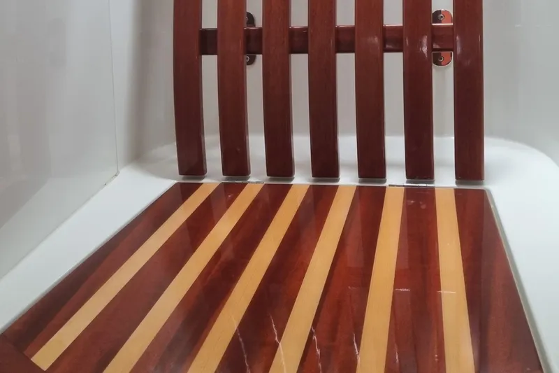  Yacht Photos Pics Wooden deck detail of 2010 J Craft Torpedo 42 boat.