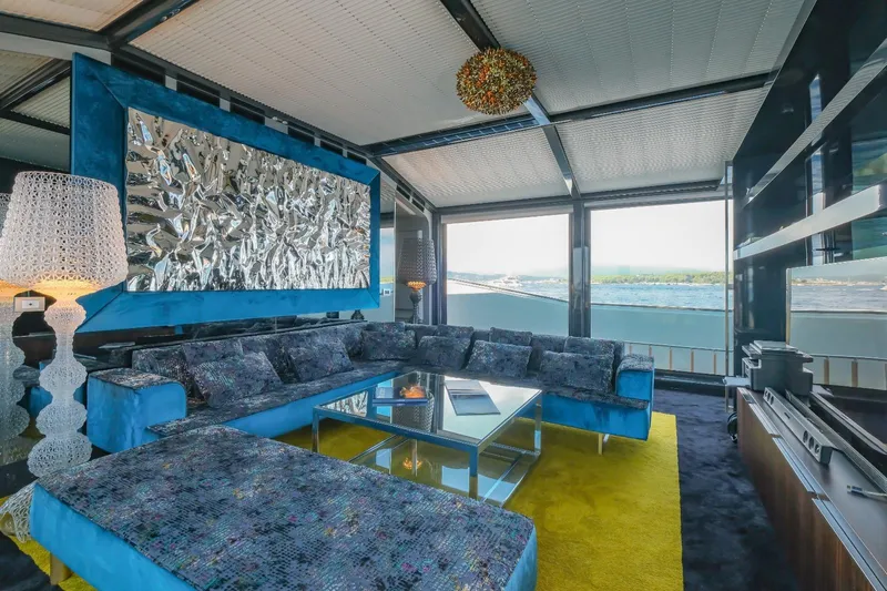 Eternity 44 Yacht Photos Pics Luxurious interior of 2010 Arcadia Yachts 85 with modern decor and panoramic ocean views.