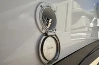 Fuel cap on a 2023 Rand Source 22 boat, showcasing sleek design and functionality.
