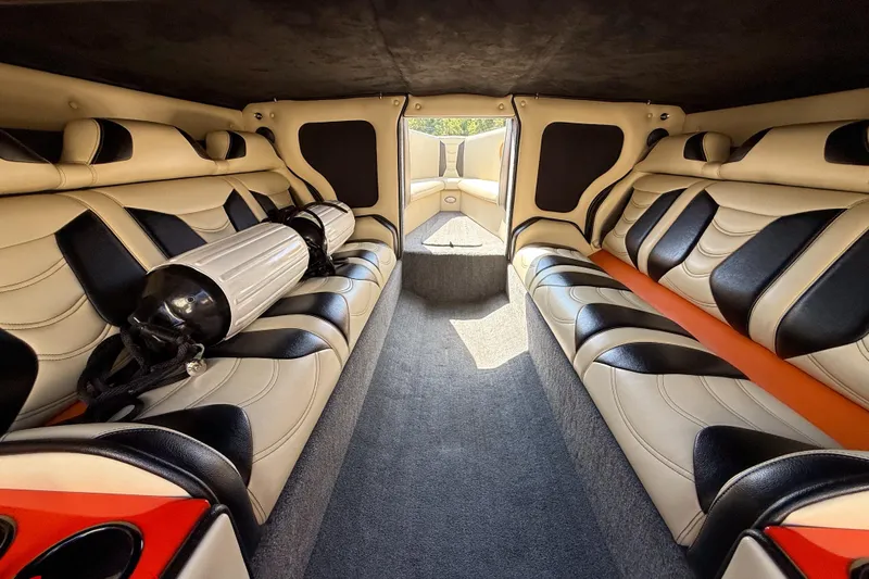  Yacht Photos Pics Interior of 2012 DCB 28 Extreme boat with stylish seating and modern design.