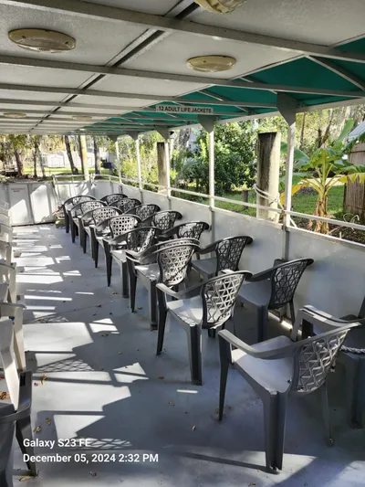 Sweet Tea Yacht Photos Pics Empty seating area on a 2016 Rover Marine Carolina Rover 40 boat.