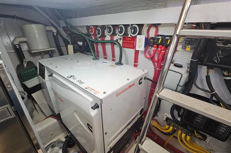  Yacht Photos Pics Engine room of 2009 Sabre 42 Express with Cummins Onan generator and wiring.