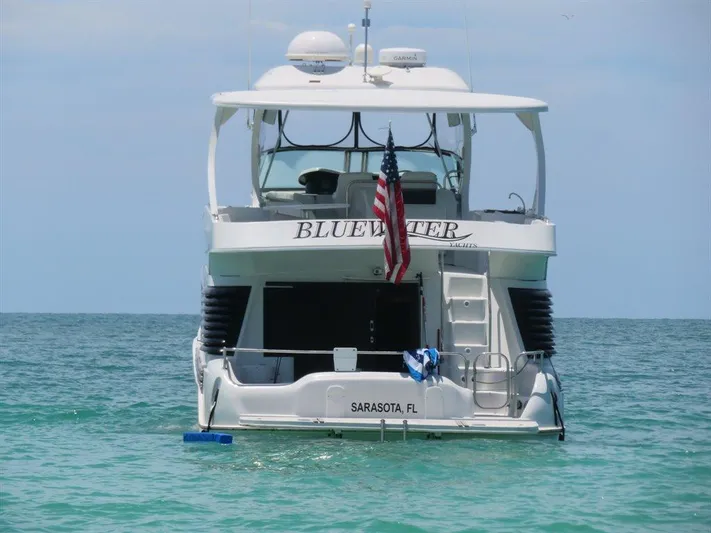  Yacht Photos Pics Bluewater Yachts Millennium Series 63, 2000 model, anchored in Sarasota, FL waters.