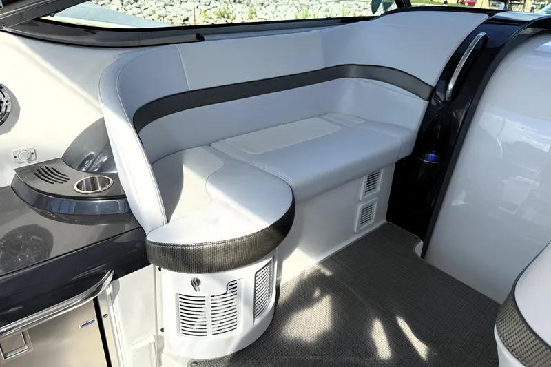 Knot To Scale Yacht Photos Pics 2018 Formula 37 Performance Cruiser interior with sleek seating and modern design.